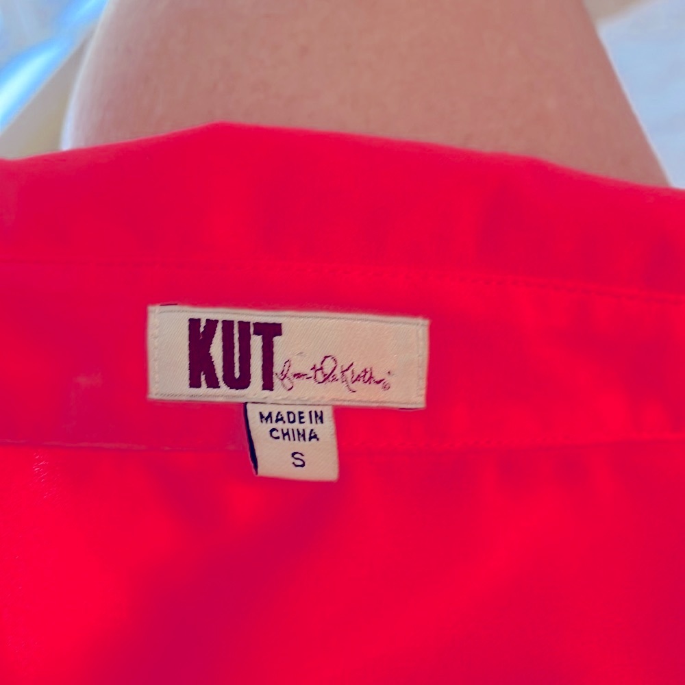 KUT From the Kloth Neon Orange Blouse S - Picture 6 of 10